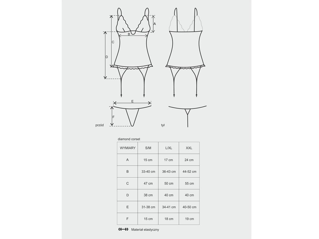 White lace corset ladies Obsessive Diamond - 4