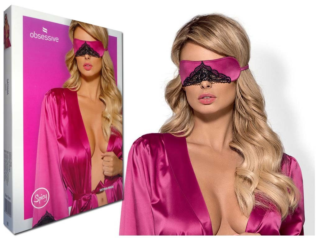 Mască obsedantă din satin roz - 2