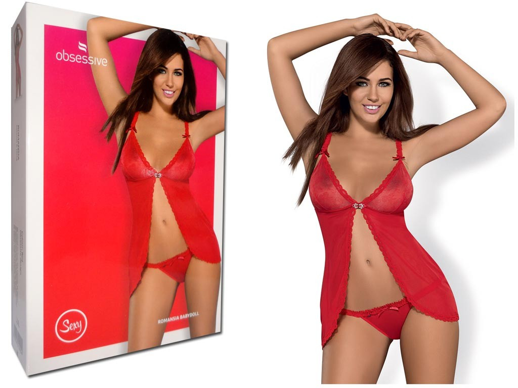 LINGERIE ROUGE CHEMISE DE NUIT ÉROTIQUE  - 4