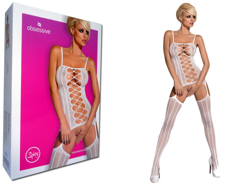 BIAŁY KORONKOWY BODYSTOCKING SEXY GIRLS