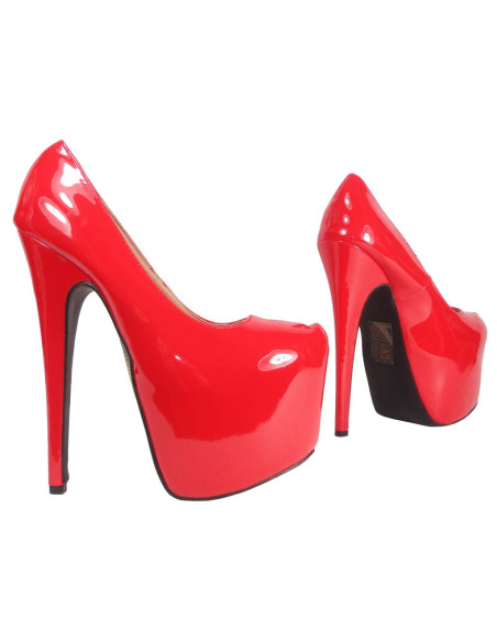 SARKANI AUGSTPAPĒŽU KURPES BUTY SIEVIEŠU 17CM - 2