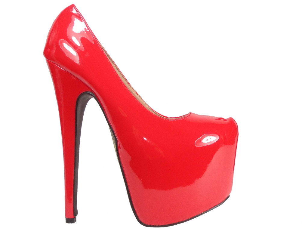 RED HIGH HEELS DÁMSKÉ BOTY 17CM - 1