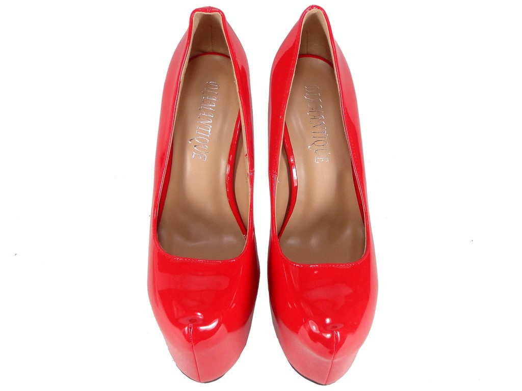 ÉPINGLES À TALONS HAUTS ROUGES CHAUSSURES POUR FEMMES 17CM - 4