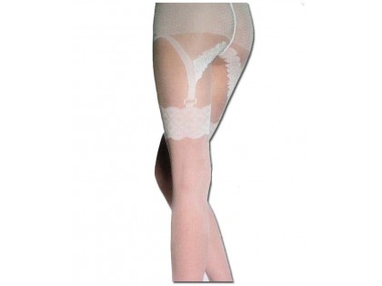 Charlotte ecru tights imitate stockings - 2