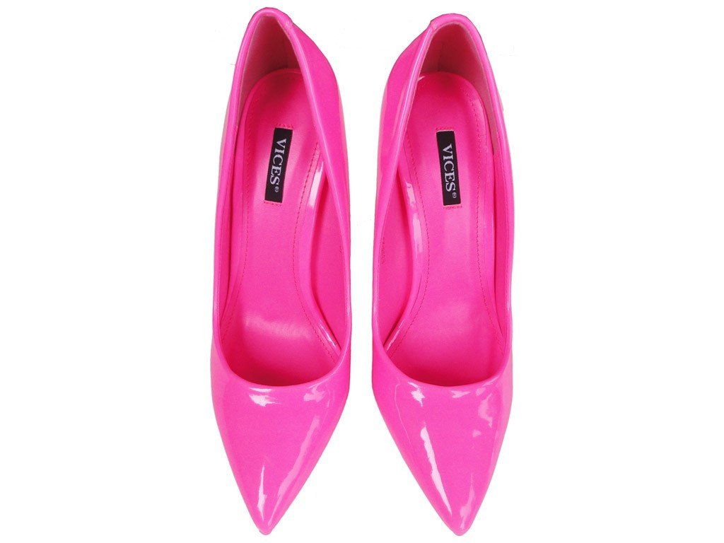 Rozā neona lakoti stilettos vices - 2
