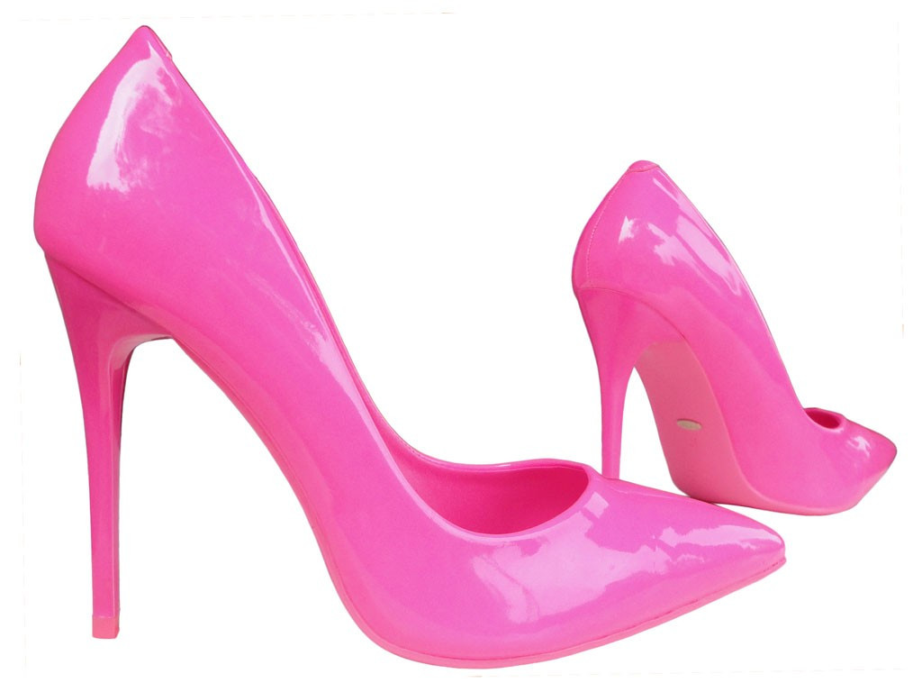 Rozā neona lakoti stilettos vices - 3