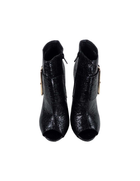 Black boots with an open toe buckle  - 2