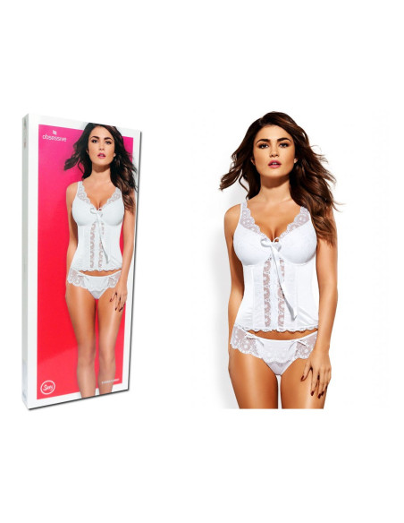 Corset de mariage blanc avec dentelle nouée Obsessive - 3