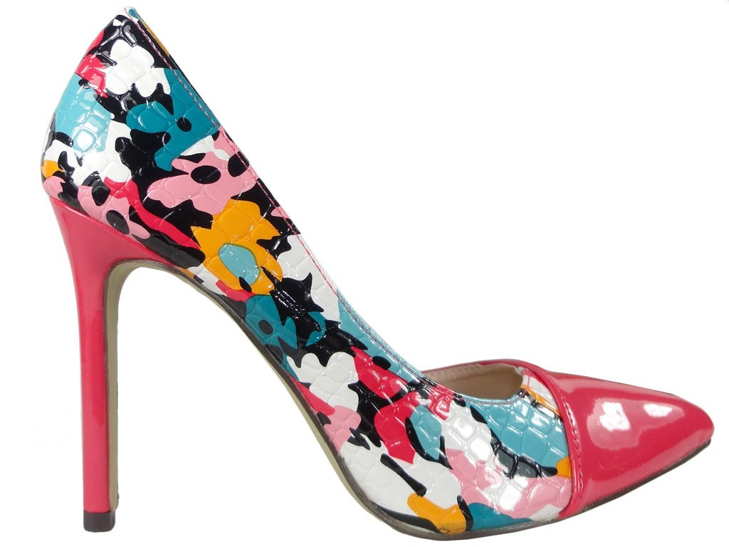 Floral pins ladies' shoes with cut-out - 1