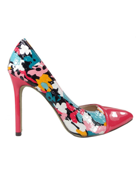 Floral pins ladies' shoes with cut-out - 1