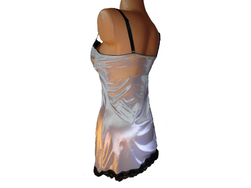 ROBE DE NUIT BLANCHE EN SATIN  - 2