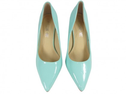 Blue blue pins shoes metal heel - 2