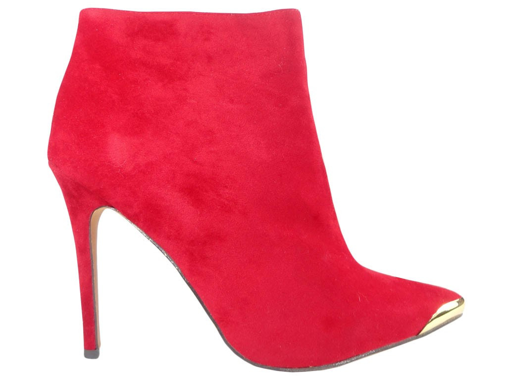 Red suede boots metal nose - 1
