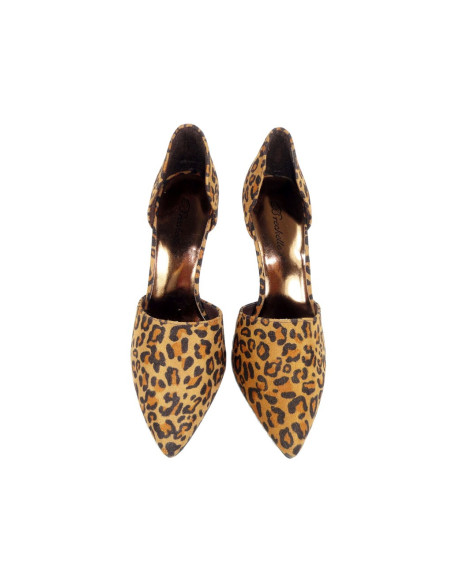 Stiletto leopardiniai zomšiniai moteriški batai - 2