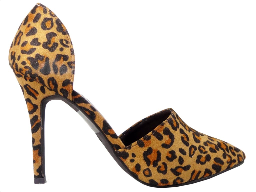 tolerance Behavior Category Pantofi de damă din piele de căprioară stiletto leopard leopard - SKLEP  KOKIETKI