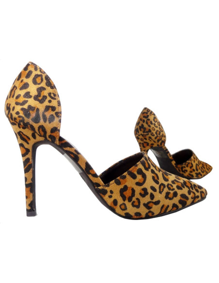 Szpilki leopard panterka zamszowe buty damskie - 3
