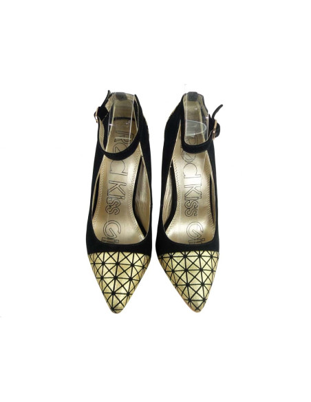 Black gold pins with an ankle strap - 5