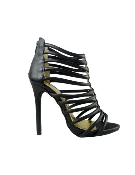 SCHWARZE SANDALEN AUF EINEM RIEMCHEN-STÖPSEL - 1