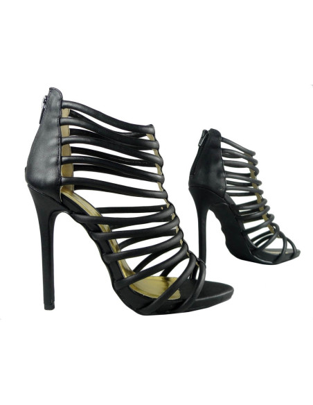 BLACK SANDALS ON A STRAP-ON PEG - 2