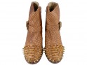 Eco leather boots with spikes on the nose - 2