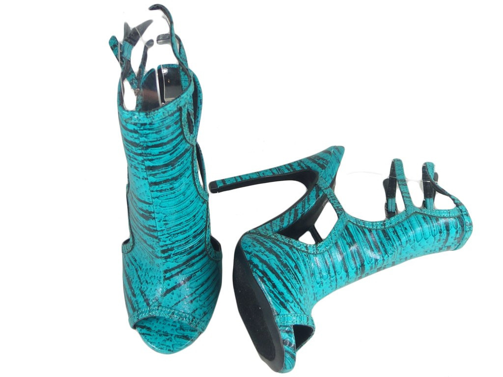 Épinglettes turquoises avec bandes de sandales - 2