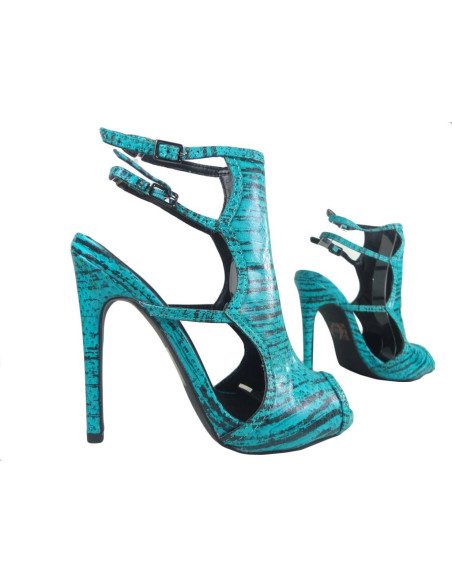 Turquoise pins with sandal stripes - 3