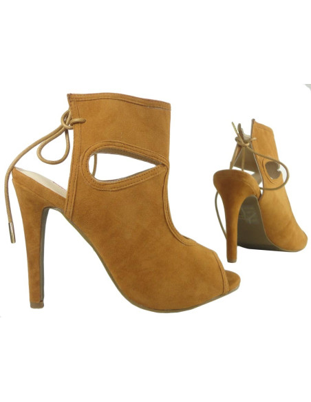Stiletto sandalai atvira nosimi su raišteliais - 3