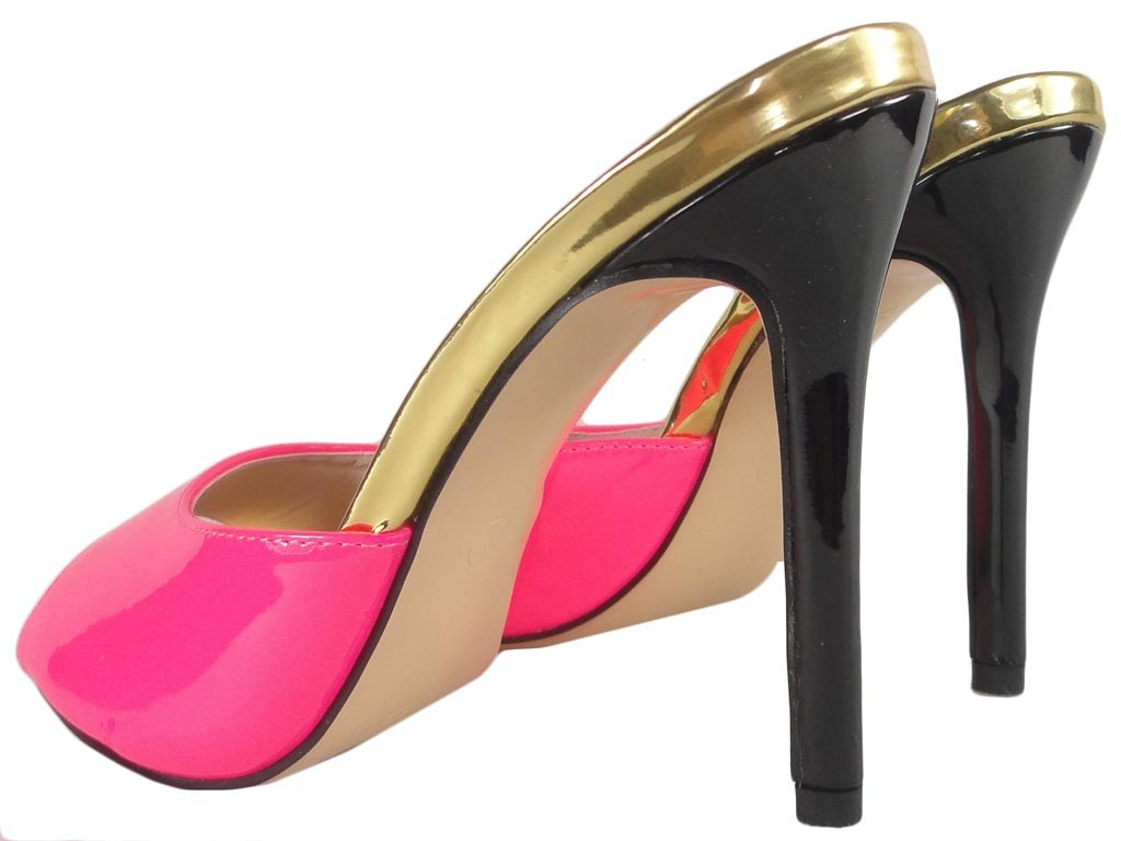 Rozā stiletto kurpes ar papēžiem sievietēm - 5