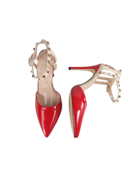 Rote High Heels mit Knöchelriemen - 2