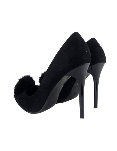 Schwarze High Heels aus Wildleder mit Quaste - 4
