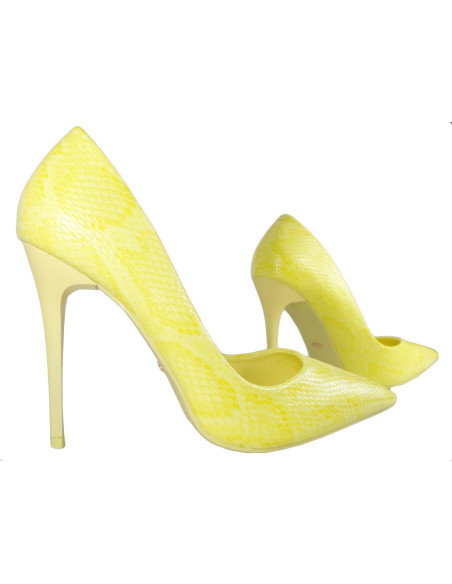 Gelbe High Heels Damenschuhe Laster matt - 2
