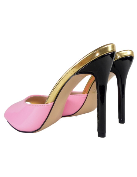 Hellrosa Flip-Flops an Damenschuhen mit hohen Absätzen - 4