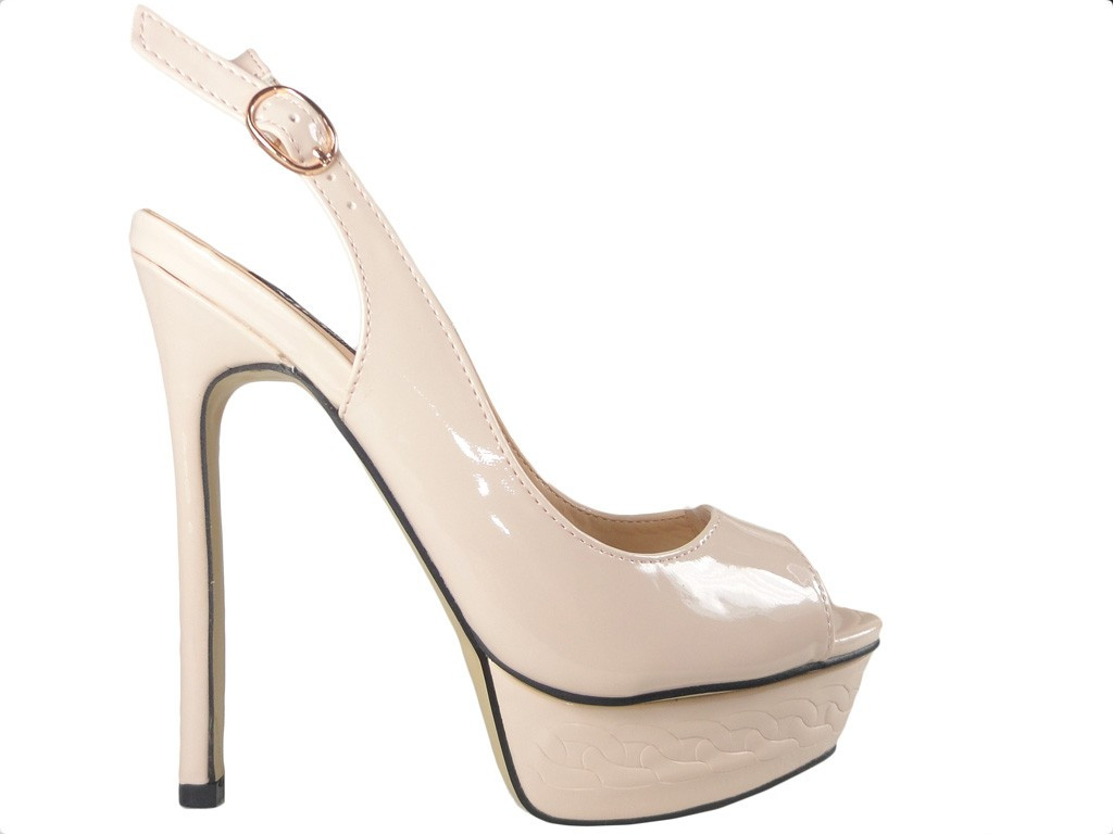 Sandale beige avec lanière d'étau - 1