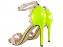 Žlté dámske sandále so zverákom s remienkom - 4
