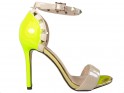 Žlté dámske sandále so zverákom s remienkom - 1