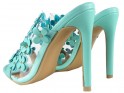 Clear blue ladies' flip-flops in heel - 4