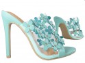 Clear blue ladies' flip-flops in heel - 3