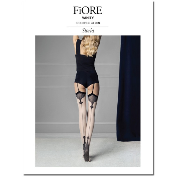 Belt stockings with FIore Vanity stitching 20 den - 1
