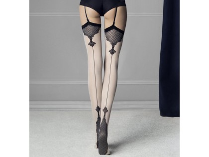 Belt stockings with FIore Vanity stitching 20 den - 2