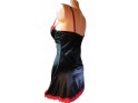 CHEMISE DE NUIT EN SATIN NOIR ROUGE - 2