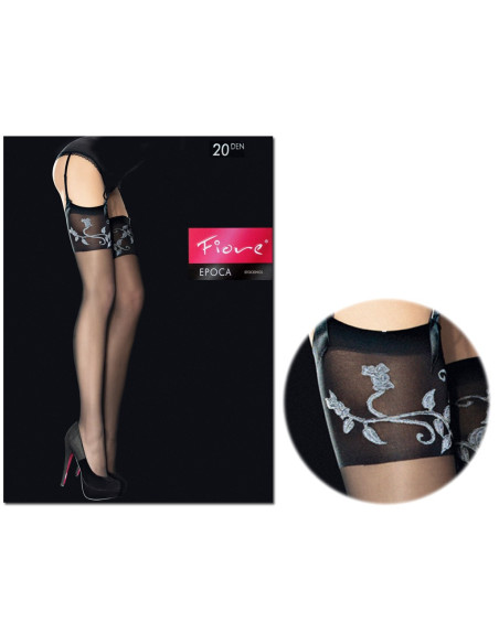 Stockings for waistband 20 bottom wide Fiore cuff  - 3