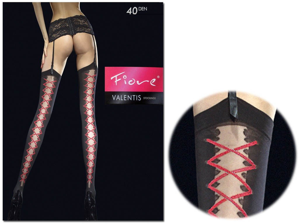 Ciorapi fiore, legați cu un model de corset - 3