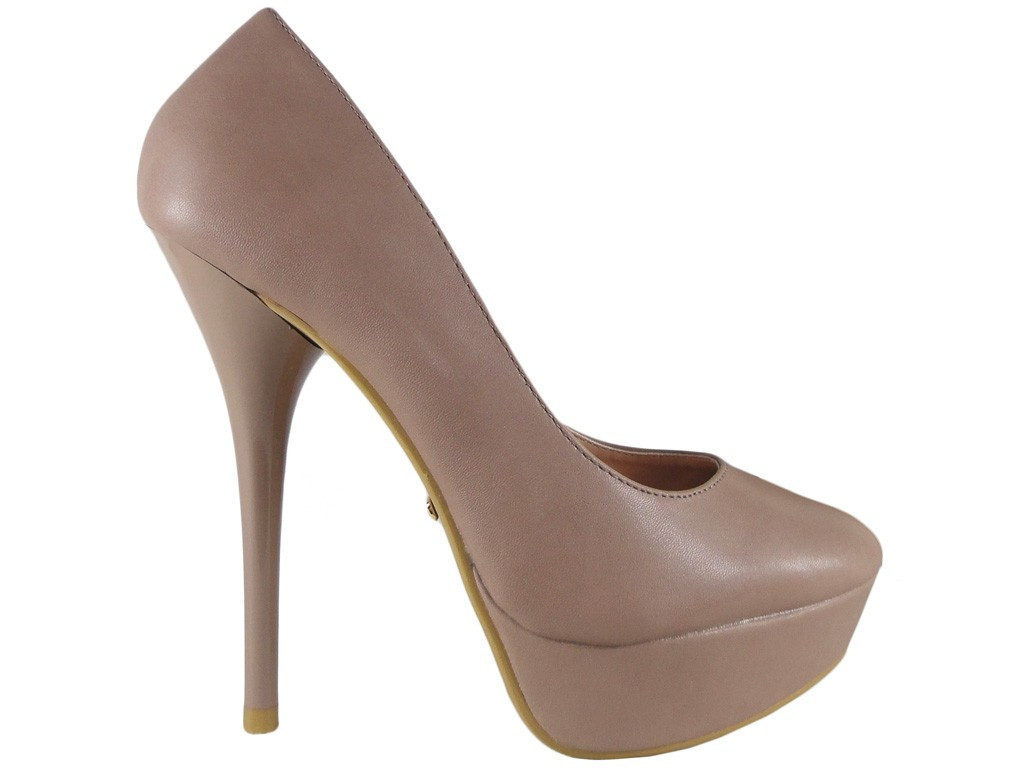 ÉPINGLES SUR LA PLATE-FORME BEIGE NAVETTE KAKI - 1