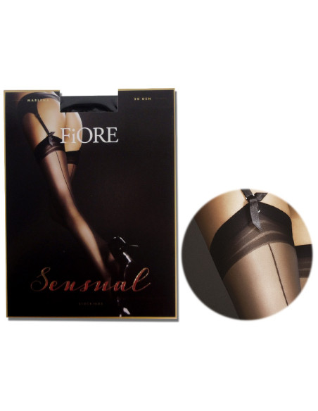 Belt stockings with vertical seam Fiore - 3