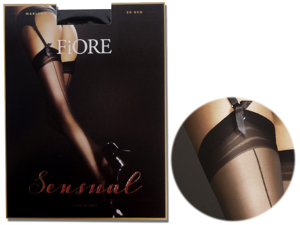 Belt stockings with vertical seam Fiore - 3