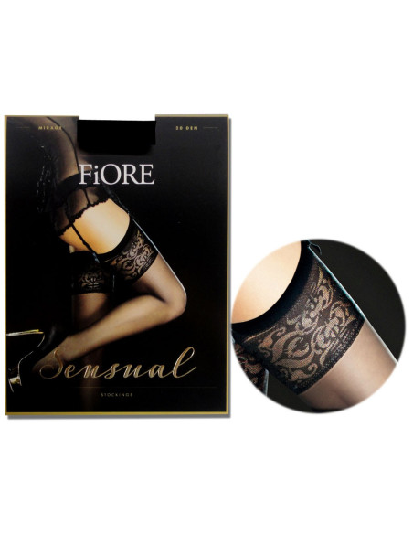 Waist stockings with wide Fiore lace - 3