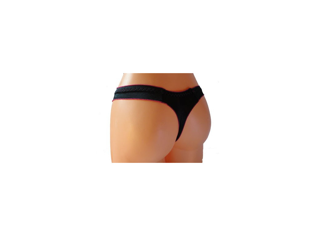 PUSH-UP-SATIN SCHWARZ ROTES NACHTHEMD - 4