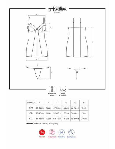 Chemise de nuit érotique rouge Obsessive - 4
