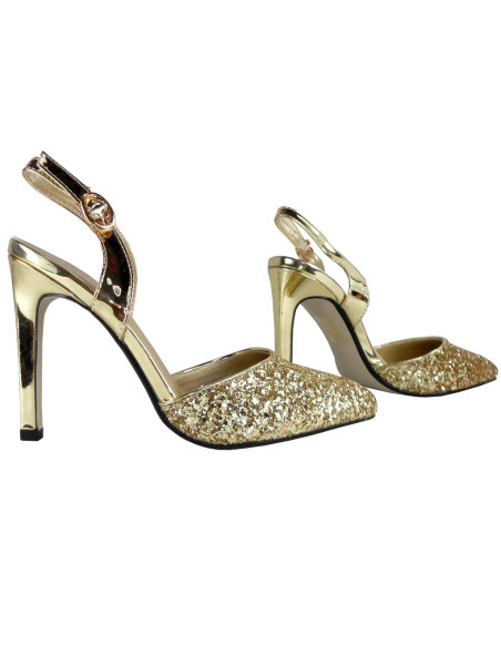 GLITTER GOLDEN HEELS SHOES DÁMSKE OBUV - 2