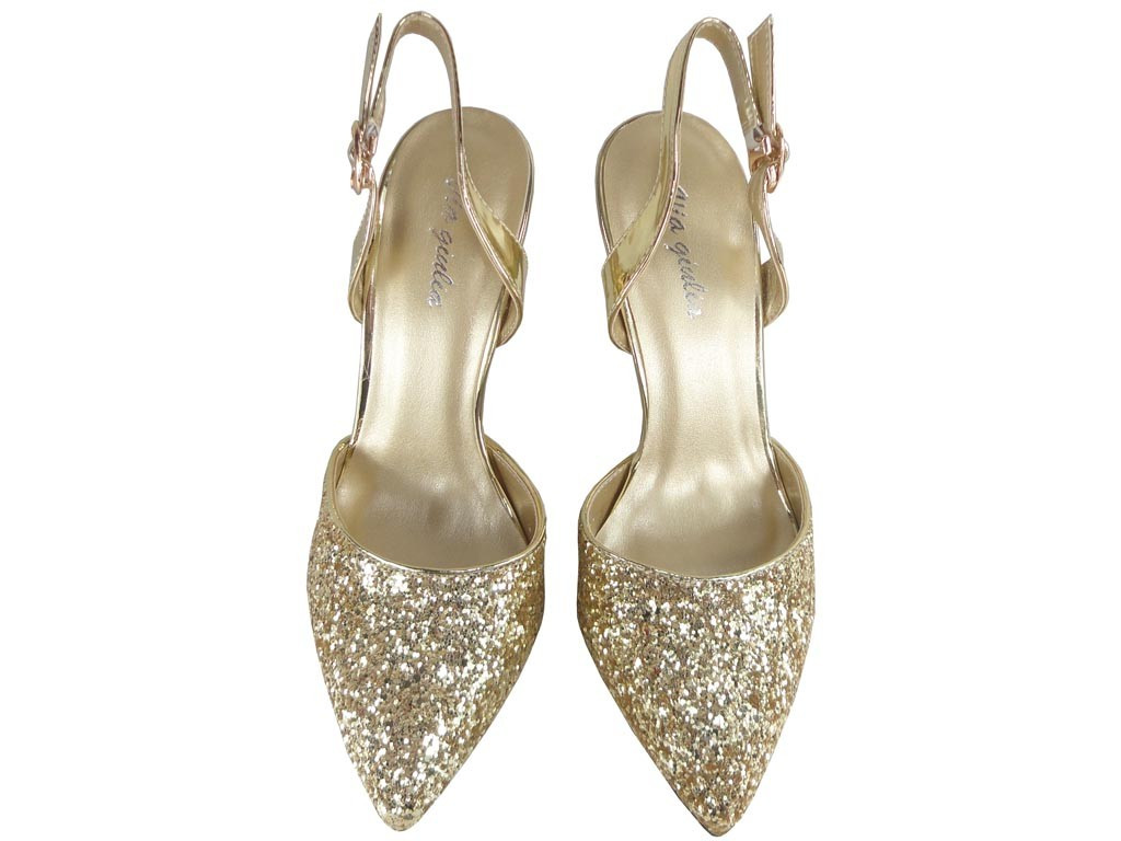 DES ÉPINGLES DORÉES SCINTILLANTES POUR LES CHAUSSURES DES FEMMES - 4